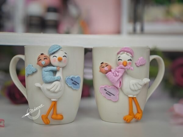 Чаша с полимерна глина за съобщаване на бебе