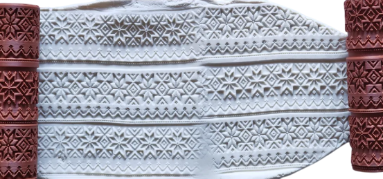 Текстурен ролер за полимерна глина- Коледен мотив 2