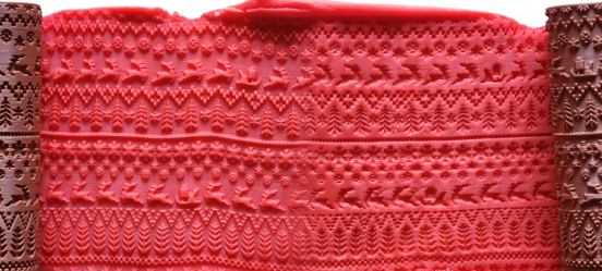 Текстурен ролер за полимерна глина- Коледен мотив