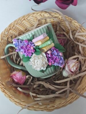 Чаша с декорация от полимерна глина с "Сладко изкушение" (Копие)