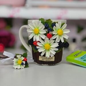 Чаша с декорация от полимерна глина за зъболекар (Копие)