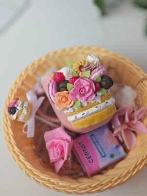 Чаша с декорация от полимерна глина с Маргаритки (Копие)