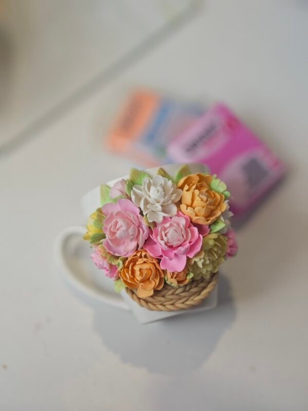 Чаша с  полимерна глина с цветя