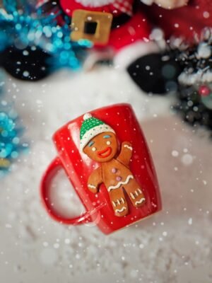 Коледна чаша с декорация от полимерна глина "Лисичка" (Копие)