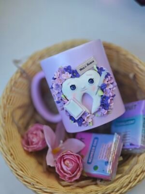 Чаша с декорация от полимерна глина за зъболекар (Копие)