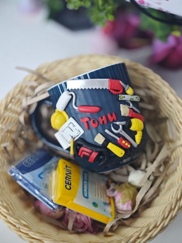 Чаша с декорация от полимерна глина за готвач (Копие)