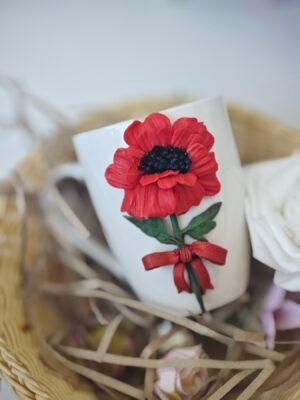 Чаша с полимерна глина "Мак"