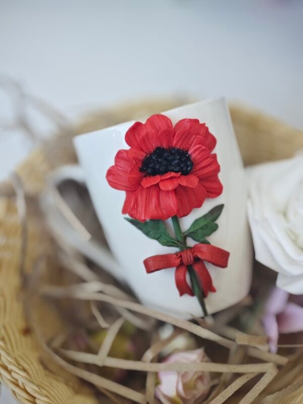 Чаша с полимерна глина "Мак"