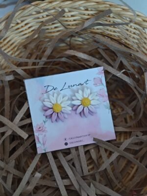 Обеци от полимерна глина "Маргаритки"