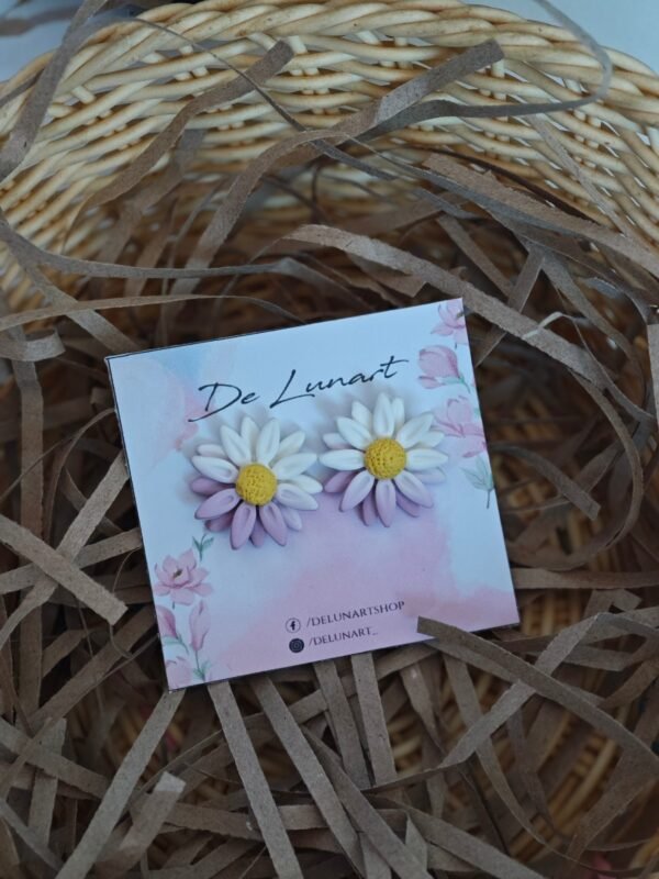 Обеци от полимерна глина "Маргаритки"