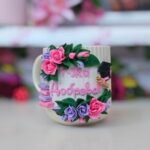 Чаша с полимерна глина за учител с цветя