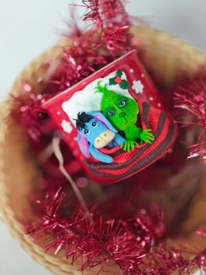 Чаша с  полимерна глина Гринч и Йори