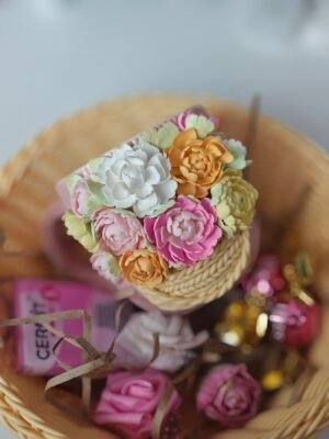 Чаша с  полимерна глина с цветя