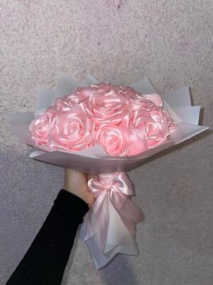 Букет от сатенени рози " Розово" Букет от сатенени рози " Розово"