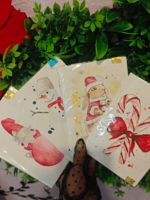 Ръчно рисувани Коледни картички