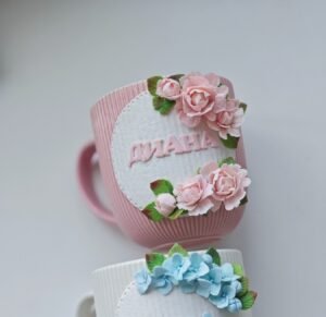 Чаша с полимерна глина с "Божури"