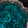Букет от сатенени рози " Tюркоаз" - 15 рози