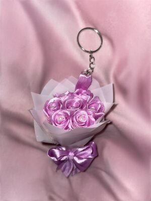 Букет от сатенени рози "Ключодържател" - 7 рози